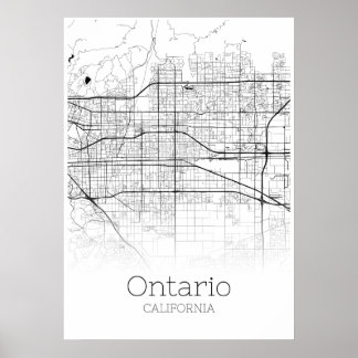 Ontario Map - California - City Map Poster