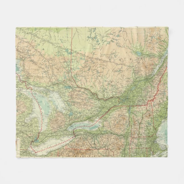 Ontario & Quebec Fleece Blanket (Front (Horizontal))