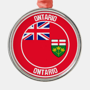 Ontario Round Emblem Metal Ornament
