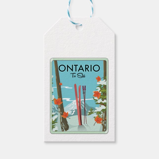Ontario To Ski Gift Tags (Front)