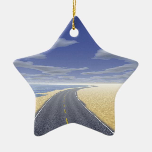 OnTheRoadAgain - Fine Day Ceramic Tree Decoration (Front)