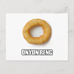 ONYON RENG - Humorously misspelled Onion Ring Postcard