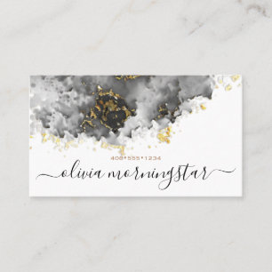 Onyx and Gold Nugget Abstract Business Card