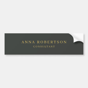 Onyx Black & Gold Colors Professional Minimalist Bumper Sticker
