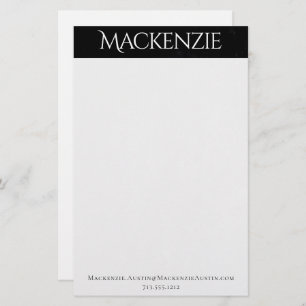Onyx Black Velvet   Chalkboard Grunge Monogram Stationery