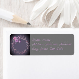 Onyx Black Velvet Chalkboard Grunge Vintage Return Address Label