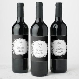 Onyx Black Velvet   Chalkboard Grunge Vintage Wine Label