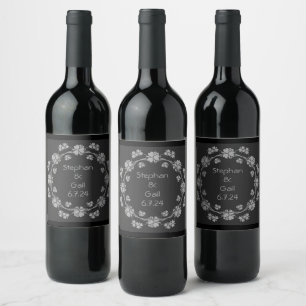 Onyx Black Velvet   Chalkboard Grunge Vintage Wine Label
