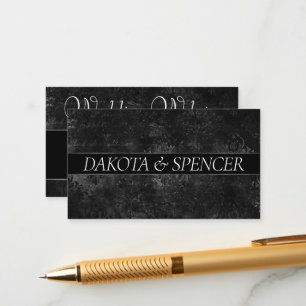Onyx Black Velvet   Classic Grunge Custom Wedding Enclosure Card