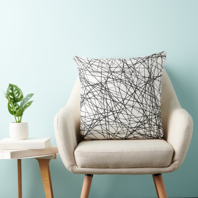 Onyx Crosshatch Throw Pillow (Chair)