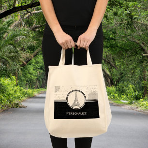 Onyx Eiffel Tower Totebag Tote Bag