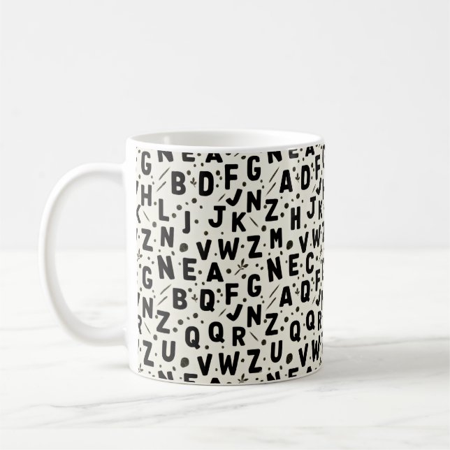 Onyx Ink Alphabet Coffee Mug (Left)