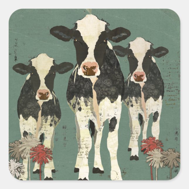 Onyx & Ivory Cows Sticker (Front)