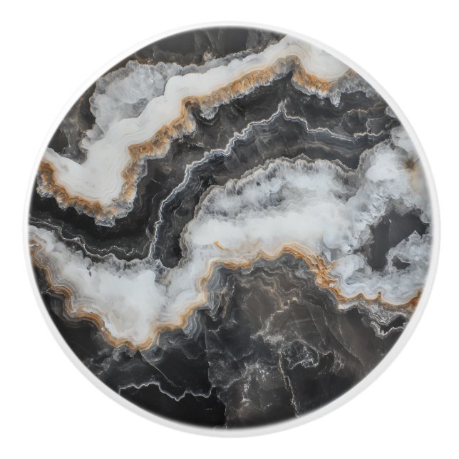 Onyx Nature Gem Pattern Ceramic Knob (Front)