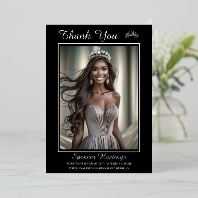 Onyx Shine Foil Printed Thank You Card (Standing Front)