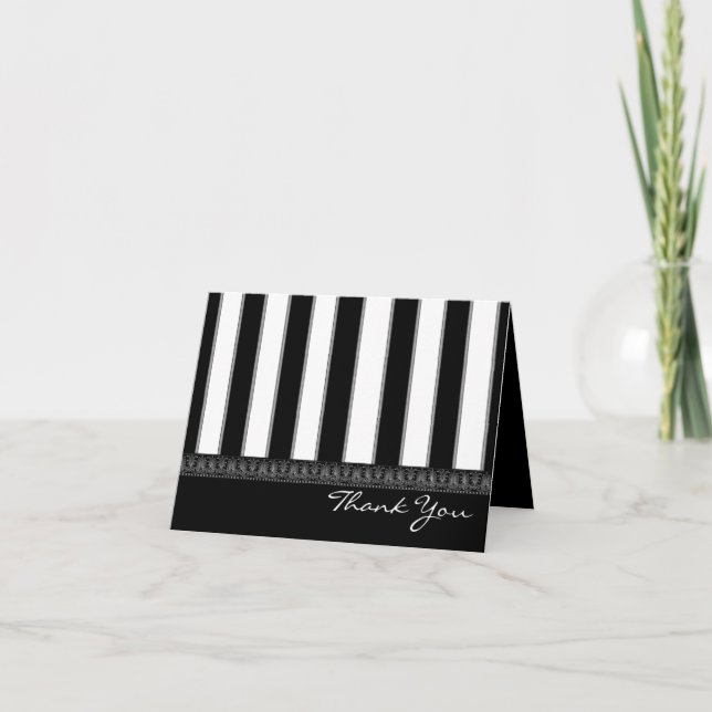 Onyx Stripe Thank You Card (Front)