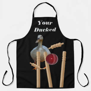Oo A Duck At Cricket, Full Print Apron
