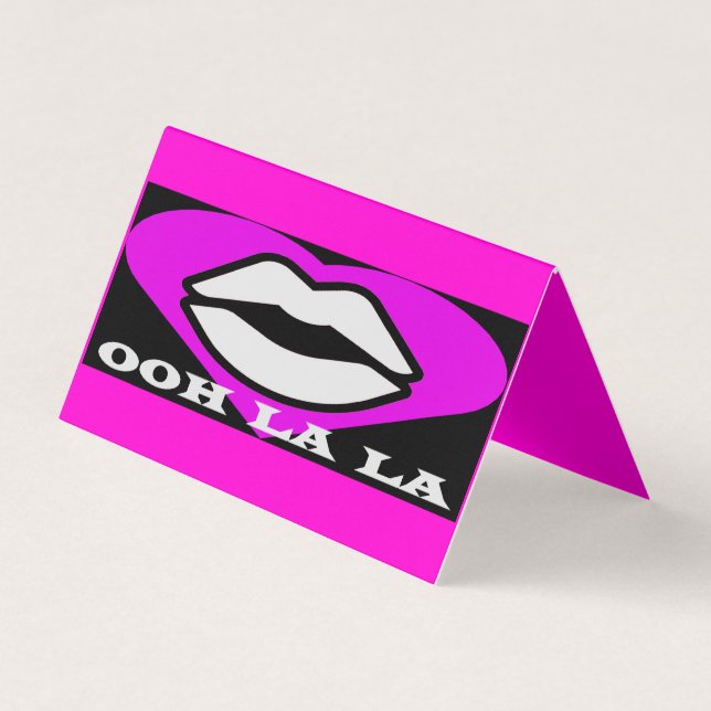 OO La La design pink and black beauty theme French Business Card (Front)