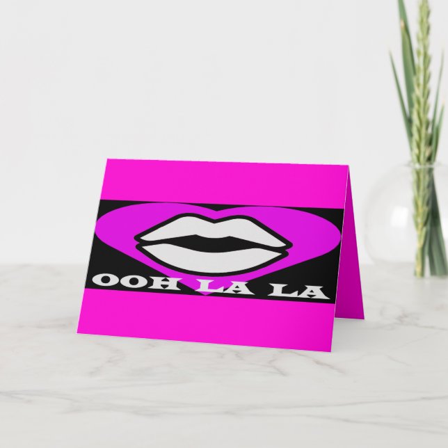 OO La La design pink and black beauty theme French Card (Front)