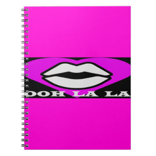 OO La La design pink and black beauty theme French Notebook