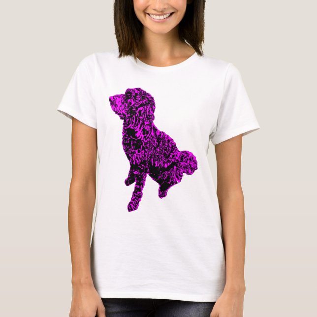 Oodle Spoodle Groodle Pink Black Woodcut T-Shirt (Front)