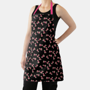 Oodles Of Poodles (Pink on Black) Apron