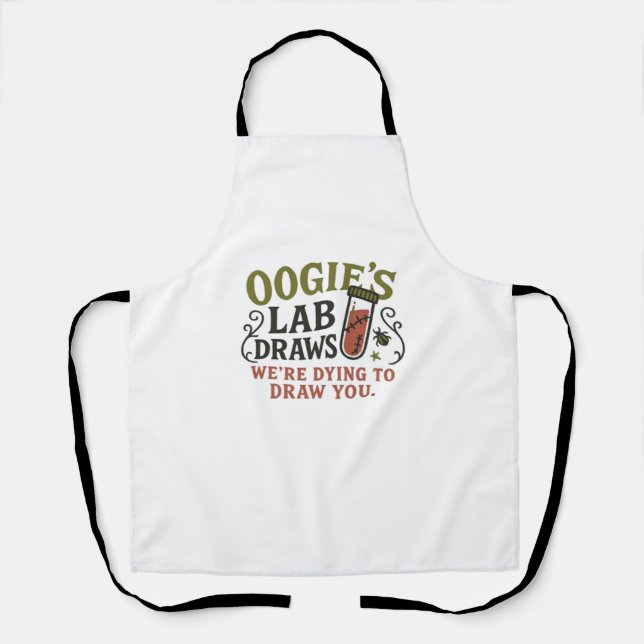 Oogie’s Lab Draws – Funny Halloween Phlebotomist & Apron (Front)
