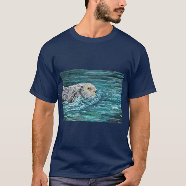 Ooh Goody Lunchtime Sea Otter Painting T-Shirt (Front)