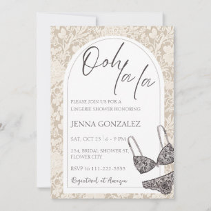 Ooh La la Bra Lingerie Lace Shower Bridal Shower Invitation