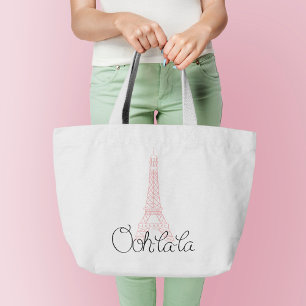 Ooh la la! Eiffel Tower Large Tote Bag