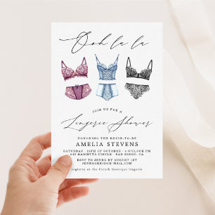 Ooh La La French Lingerie Shower Invitation
