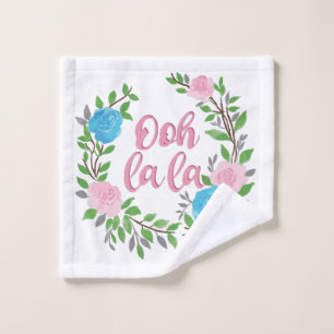 Ooh La La - French Phrases Wash Cloth