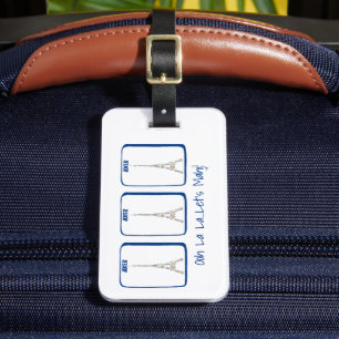 Ooh La La...Let's Mahj! Paris Eiffel Tower Mahjong Luggage Tag