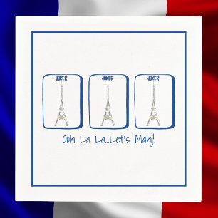 Ooh La La...Let's Mahj! Paris Eiffel Tower Mahjong Napkin