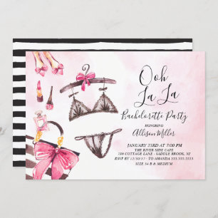 Ooh La La Lingerie Bachelorette Party Invitation