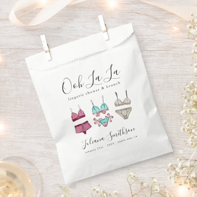 Ooh La La Lingerie Bridal Shower Favour Bag (Clipped)