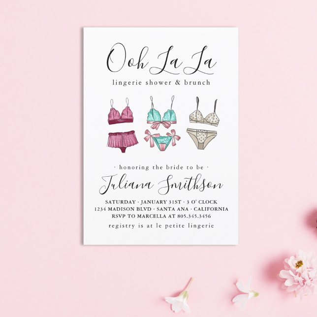 Ooh La La Lingerie Bridal Shower Invitation (Creator Uploaded)