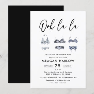 Ooh La La Lingerie Shower Bachelorette Party  Invitation