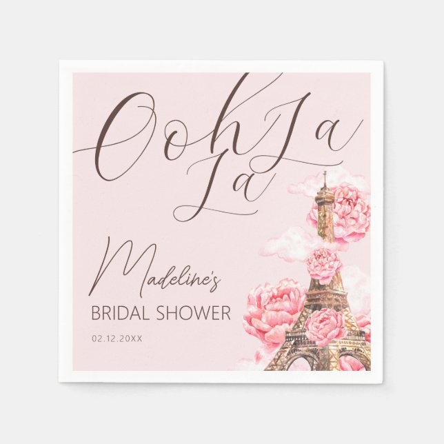 Ooh La La Paris Bridal Shower Napkin (Front)