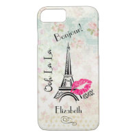 Ooh La La Paris Eiffel Tower on Vintage Pattern