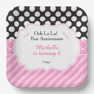 Ooh la la Paris Tea Birthday Paper Plate