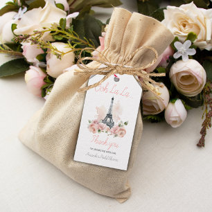 Ooh La La Parisian Franch Floral Bridal Shower Gift Tags