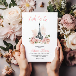 Ooh La La Parisian Franch Floral Bridal Shower Invitation