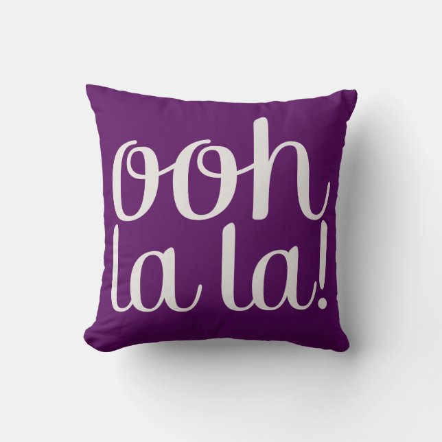 Ooh La La Purple Cushion (Front)