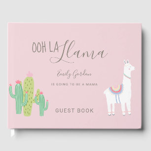 Ooh La Llama Baby Shower Cute Pink Succulents Guest Book