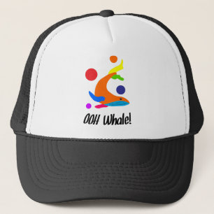 ooh whale trucker hat