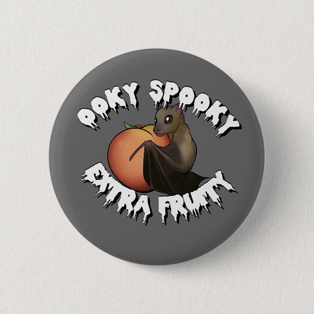 Ooky Spooky Bat 6 Cm Round Badge (Front)