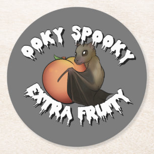 Ooky Spooky Bat Round Paper Coaster