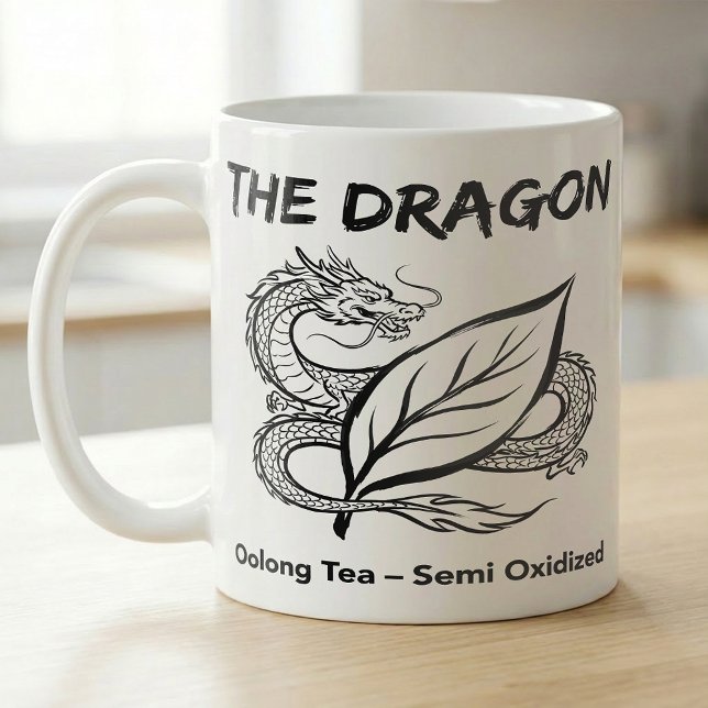 Oolong Tea Dragon Zen Line Drawing Coffee Mug (Creator Uploaded)