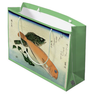 Oomon-hata & Shiro-amadai - Hiroshige's Fish Print Large Gift Bag